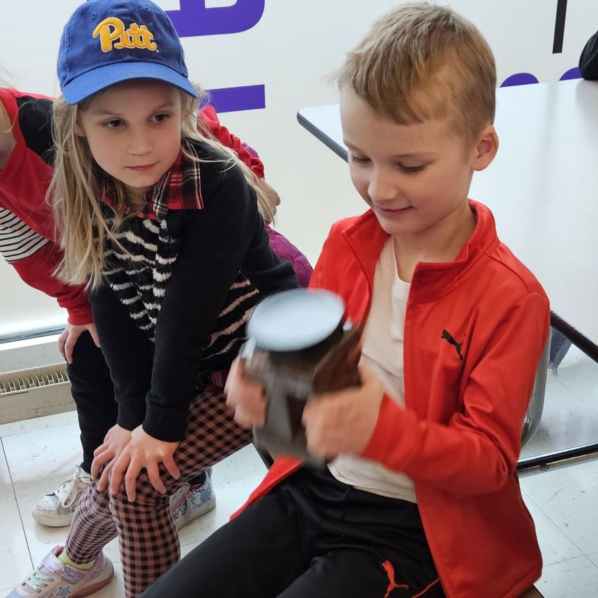 School age children participate in activity.