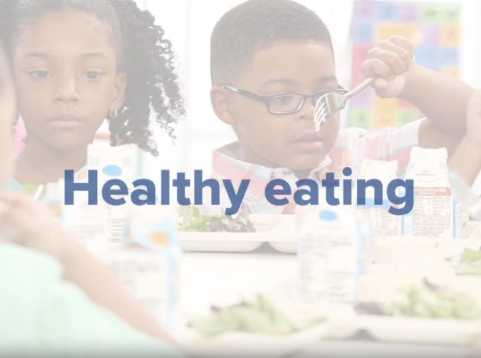 Children eating at school.